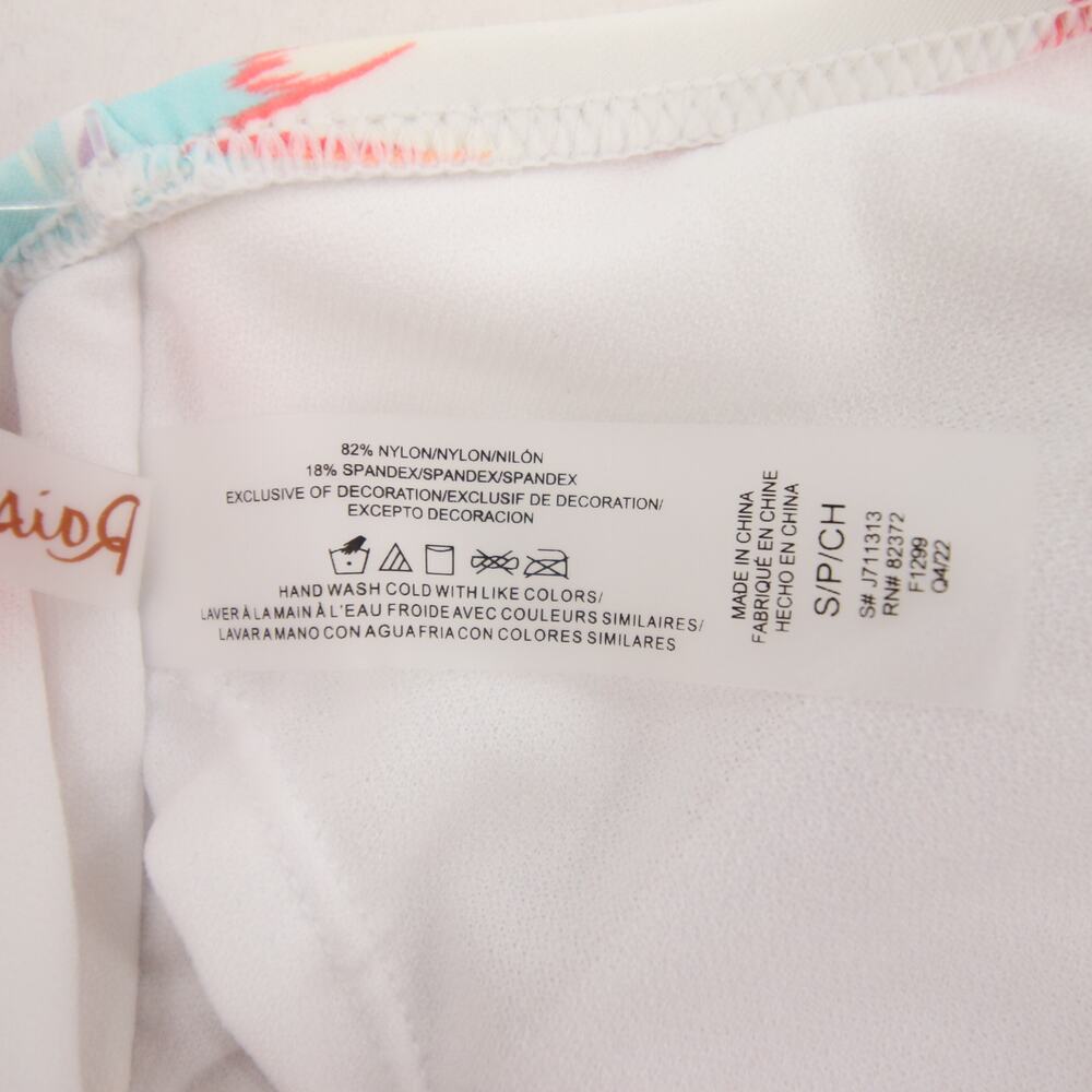 Raisins St. Croix Tankini Top Floral White Pink High Neck Ladder Back Small NWT - Picture 12 of 13
